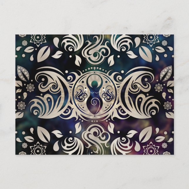 Carte Postale Triple Lune déesse Lune violet #1 (Devant)