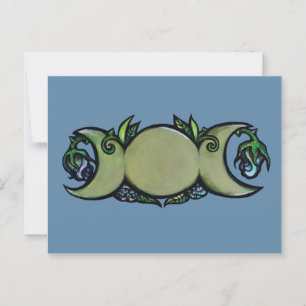 Carte Postale Triple Lune - Symbole botanique du Wiccan