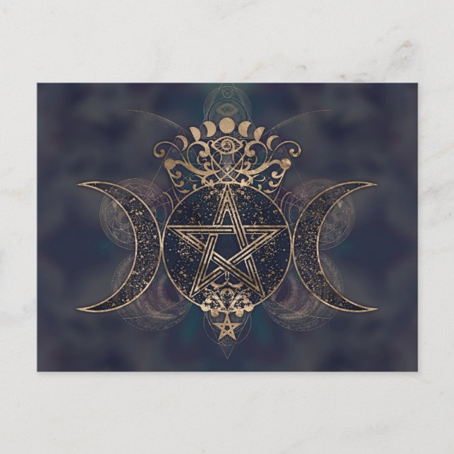 Carte Postale Triple Moon - Triple Goddess Gold et Purple (Devant)