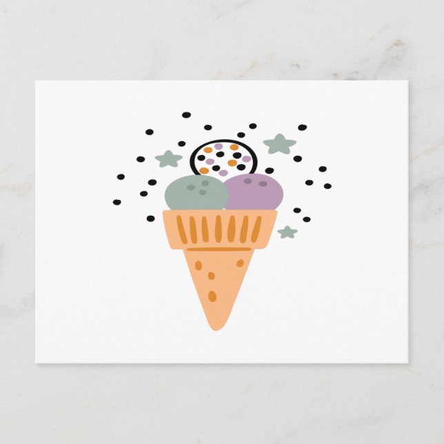 Carte Postale Triple Scoop Rainbow Ice Cream (Devant)