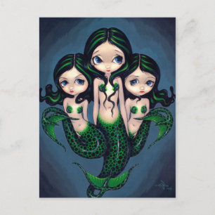 Carte postale "Triplés de sirène verte"