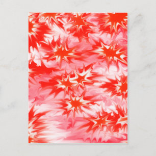 Carte Postale Trippy Psychedelic multicolore rouge blanc et rose