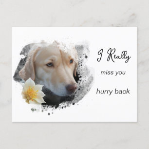 Carte Postale *~ Triste Chien AP61 Fleur T'attend Vite