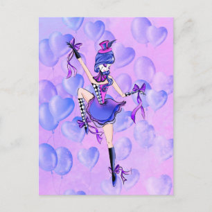 Carte Postale Trixie le Clown personnalisé - Ballons bleus
