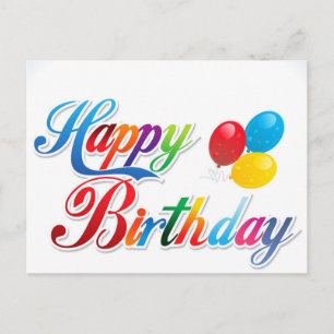 Carte Postale trois ballons rouge jaune bleu