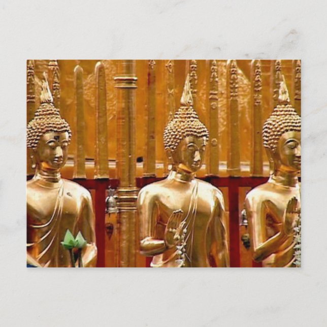 Carte Postale Trois bouddhas thaïlandais (Devant)