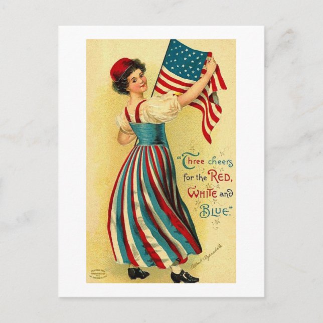 Carte Postale Trois bravo pour le blanc rouge et le bleu (Devant)