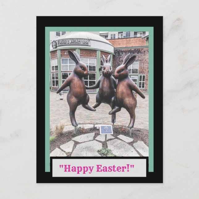 Carte postale Trois Bunnies de Pâques (Devant)