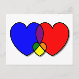 Carte Postale Trois Coeurs Encadrés