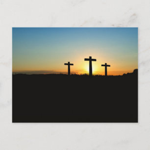 Carte Postale Trois Croix à Sunrise foi chrétienne