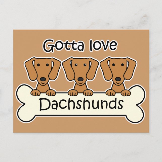 Carte Postale Trois Dachshunds (Devant)