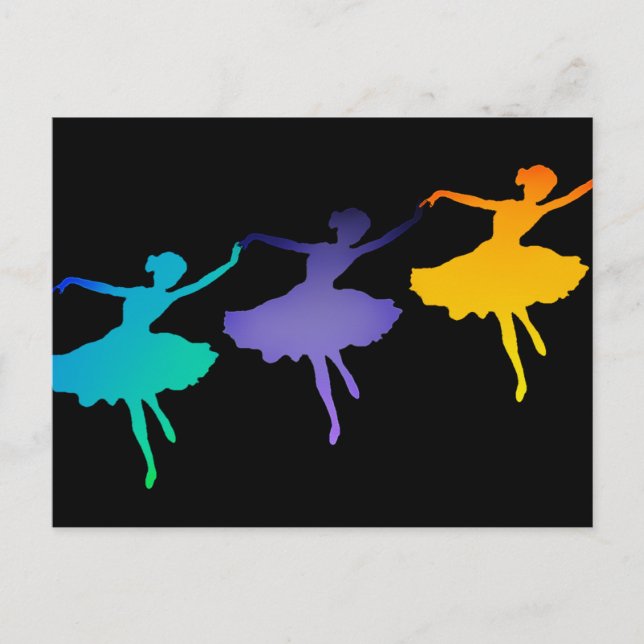 Carte Postale Trois Danseurs sur Noir (Devant)