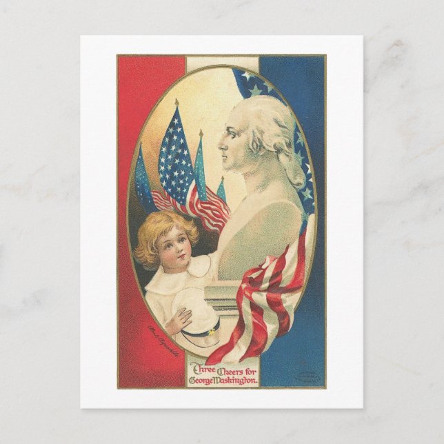 Carte Postale Trois félicitations pour George Washington (Devant)