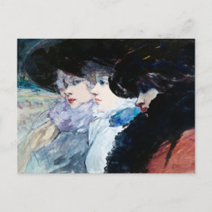 Carte Postale Trois femmes en profil, art,