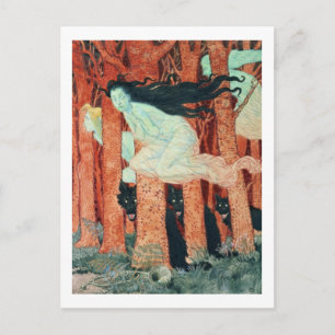 Carte Postale Trois femmes et trois loups (w/c)