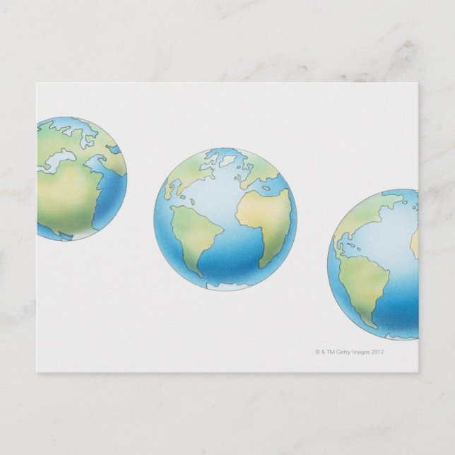 Carte Postale Trois Globes (Devant)