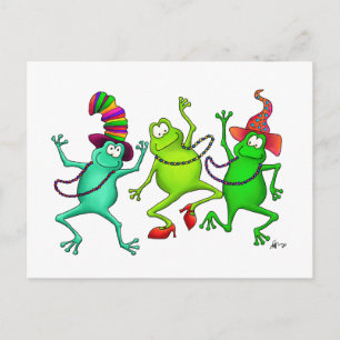 Carte Postale Trois grenouilles dansantes
