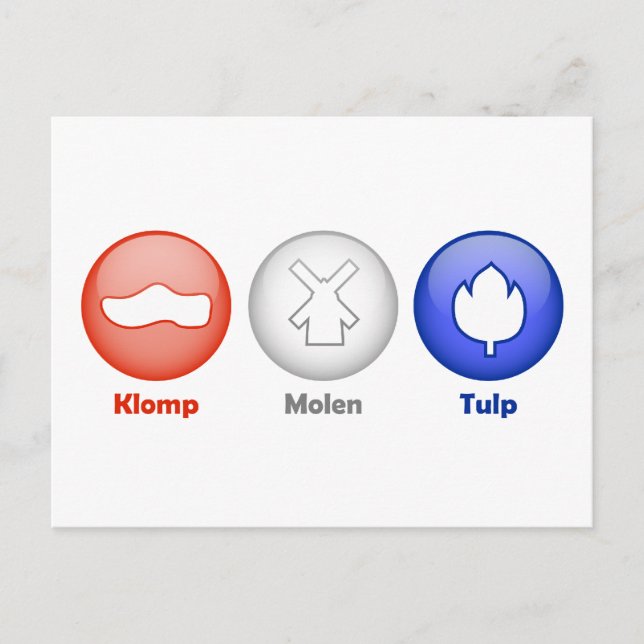 Carte Postale Trois icônes néerlandaises (Devant)
