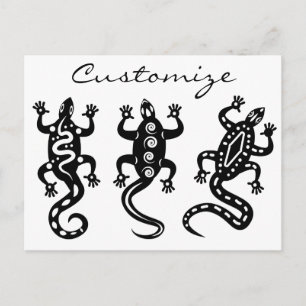 Carte Postale Trois Lizards noirs style Thunder_Cove sud-ouest