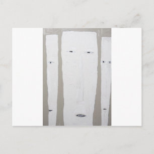 Carte Postale Trois longs visages (expressionnisme naïf)