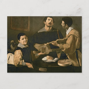 Carte Postale Trois musiciens, 1618
