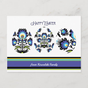 Carte Postale Trois oeufs de Pâques Texte personnalisé