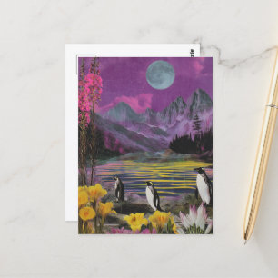 Carte Postale Trois Peguins Surreal Média mixte