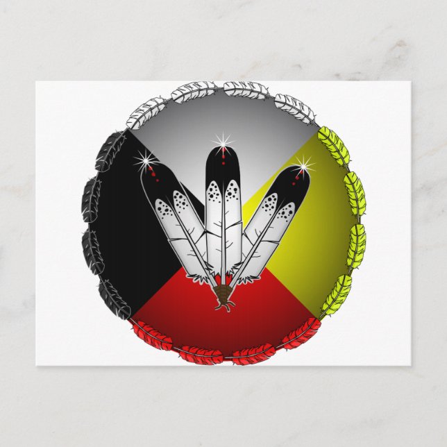 Carte Postale Trois plumes (Devant)