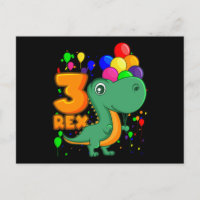 TROIS REX 3 Ans 3e Anniversaire Garçon Dino