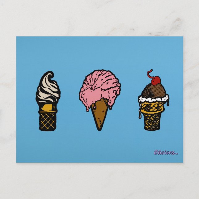 CARTE POSTALE "TROIS SCOOPS" (Devant)