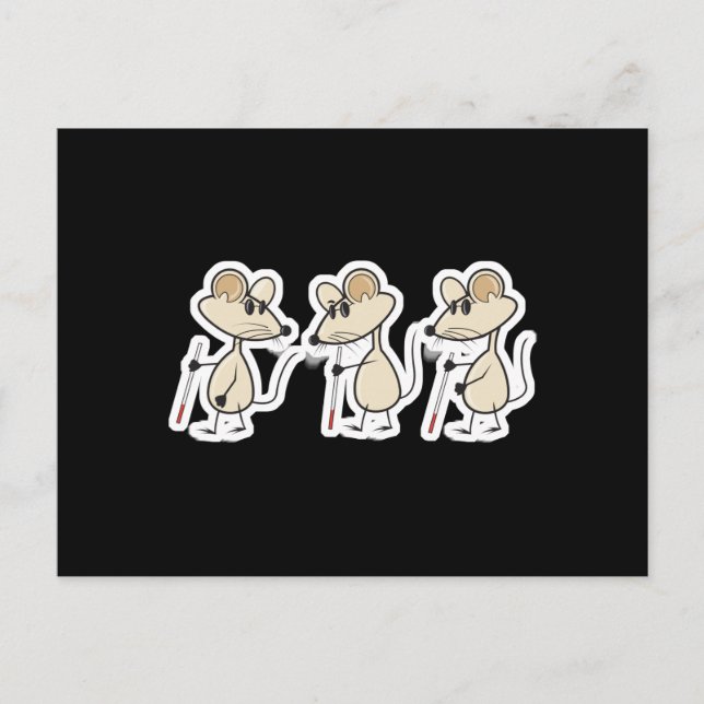 Carte Postale trois souris aveugles (Devant)
