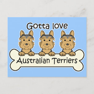 Carte Postale Trois Terriers australiens