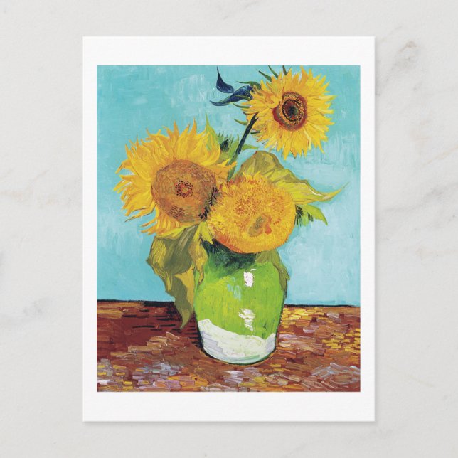 Carte Postale Trois tournesols, Van Gogh (Devant)