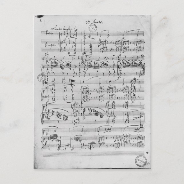 Carte Postale Troisième Sonate pour piano et violon (Devant)