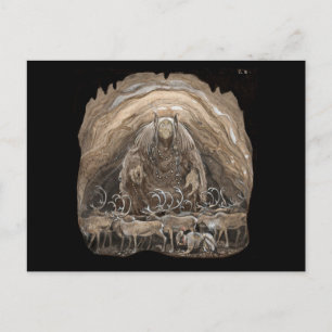 Carte Postale Troll, Boy et Reindeer