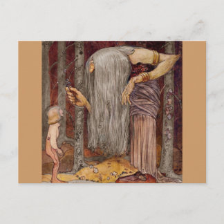 Carte Postale Troll Offering a Little Branch