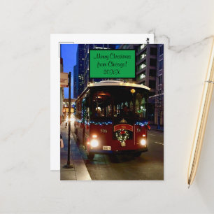 Carte Postale Trolley De Noël À Chicago