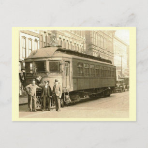 Carte Postale Trolley, Zanesville, Newark, Ohio Vintage
