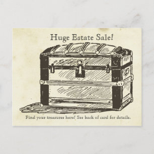 Carte Postale Tronc à trésor de la vente de biens immobiliers