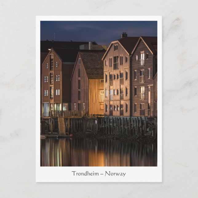 Carte Postale Trondheim Maisons Norvège (Devant)