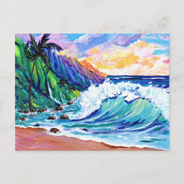 Carte postale Tropicale de la côte de Kauai Na Pal (Devant)