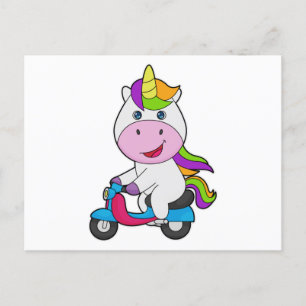 Carte Postale Trottinette Licorne
