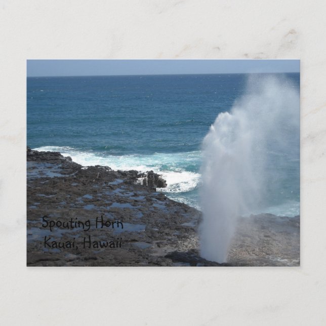 Carte Postale Trou soufflant de Kauai, Hawaï (Devant)