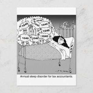 Carte Postale Trouble de sommeil pour les comptables fiscaux