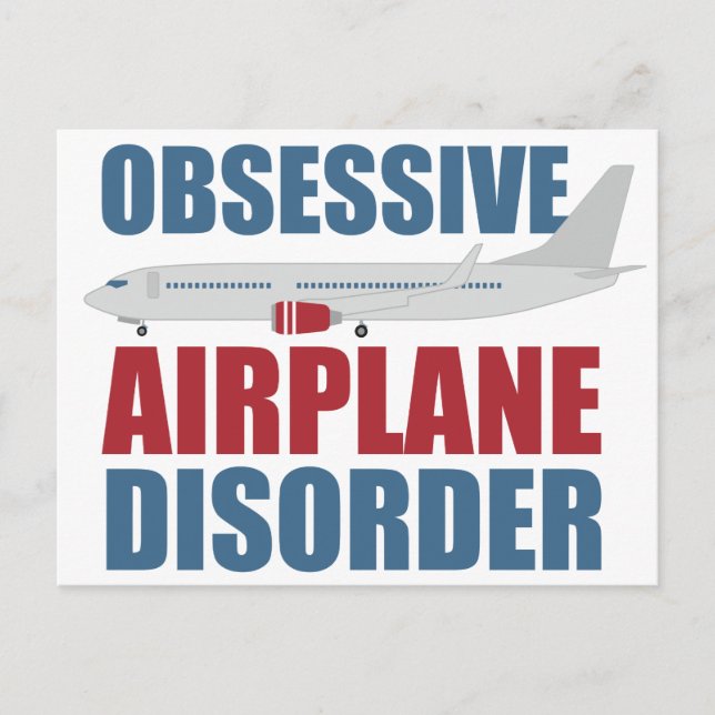 Carte Postale Trouble d'obsession pour les avions (Devant)