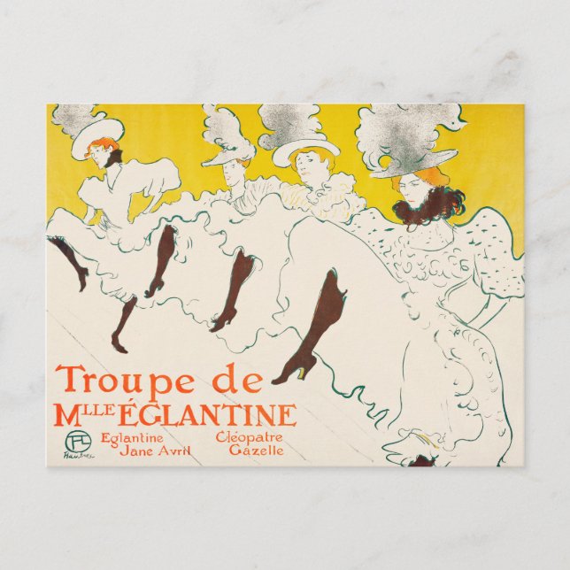 Carte Postale Troupe de Mademoiselle Eglantine, Toulouse Lautrec (Devant)