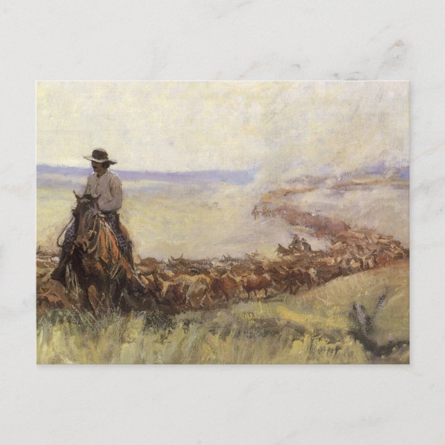 Carte Postale Troupeau de sentiers au Wyoming par WHD Koerner (Devant)
