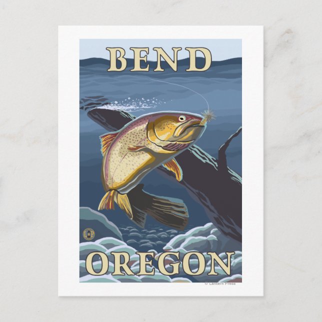 Carte Postale Trout Fishing Cross-Section - Bend, Oregon (Devant)