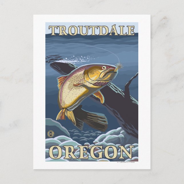 Carte Postale Trout Fishing Cross-Section - Troutdale, (Devant)