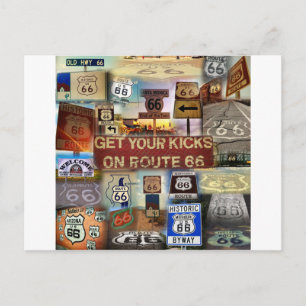 Carte Postale Trouvez vos coups de pied sur la route 66